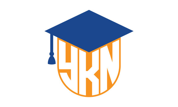 YKN initial letter academic logo design vector template. school college logo, university logo, graduation cap logo, institute logo, educational logo, library logo, teaching logo, book shop, varsity