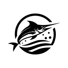 Marlin fishing logo vector illustration. Marlin vector logo