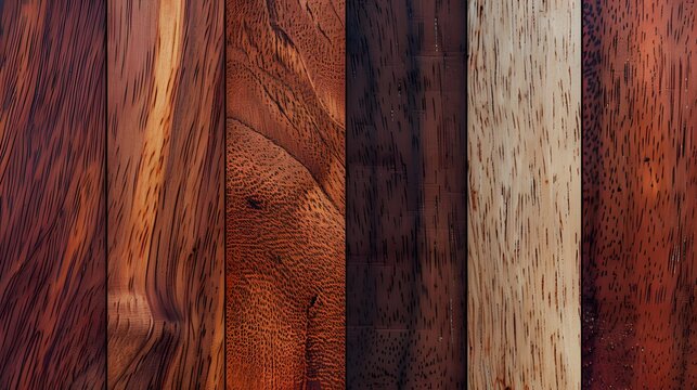 Unique Mahogany wood background textures. Four variations of natural elegance. ai image