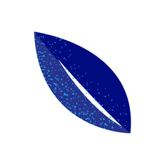Tree leaf in sapphire color