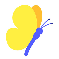 Yellow wing butterfly in abstract style