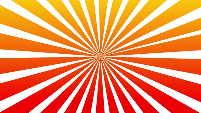 Sunburst in White Color on Yellow and Red Color Background. 4K Animation 30FPS
