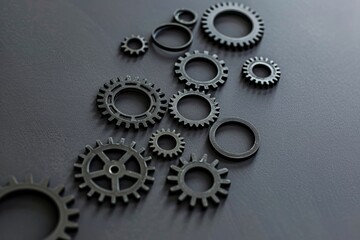 A minimalist design showcasing the beauty of smoothly turning gears