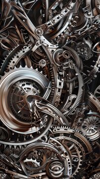 Interlocking mechanisms creating a symphony of movement