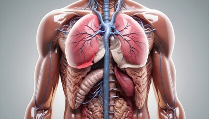Transparent Human Figure Highlighting Digestive Organs - obrazy, fototapety, plakaty