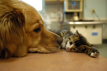 Dog, cat, puppy, kitten, veterinarian, veterinary clinics. Generative Ai