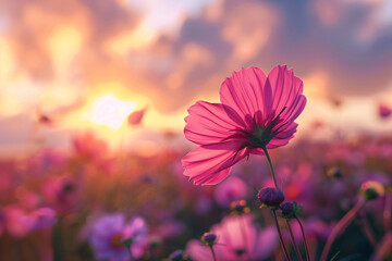 cosmos flower in the sun