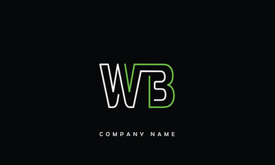 WB, BW, W, B Abstract Letters Logo Monogram