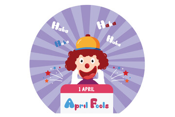 April Fools Flat Design Illustration