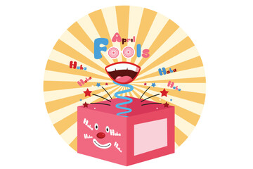 April Fools Flat Design Illustration