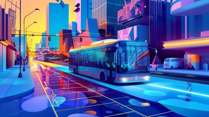 A collage of images featuring solarpowered transportation such as cars and buses emphasizing the potential for sustainable solutions . . - obrazy, fototapety, plakaty