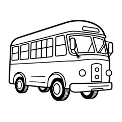 Streamlined vector outline of a bus icon for versatile use.