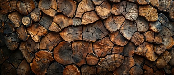 A wall of walnut, whispering tales of the forest - obrazy, fototapety, plakaty