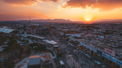 sunset over the city  aguascalientes mexico