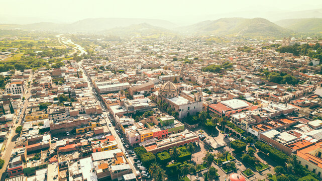 aerial view of the city calvillo  aguascalientes mexico