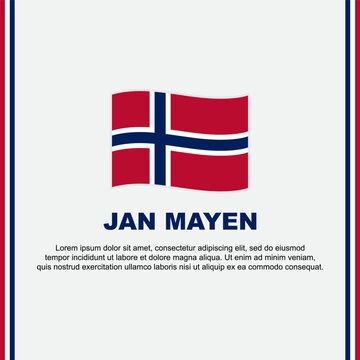 Jan Mayen Flag Background Design Template. Jan Mayen Independence Day Banner Social Media Post. Jan Mayen Cartoon