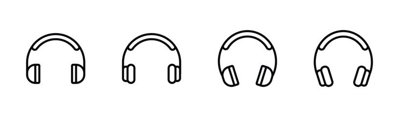 Headphone icon set. Headphone icons vector	