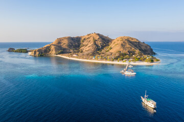 Aerial view of Kanawa Island in Komodo islands, Flores, Indonesia.