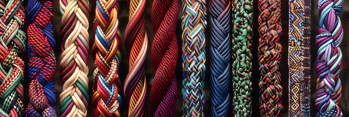 Intricate Kumihimo Braiding Pattern Collection- Displaying Artistry in Japanese Textile Crafting