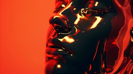 Chiaroscuro Essence of Originality through Bold Curiosity's 3D Rendering with High Contrast Color Aesthetics