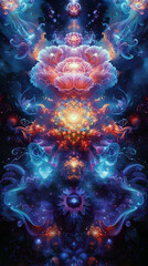 Tapestry of Harmonious Cosmic Chaplygin Gas Convergence in Pastel Neon Hues with Subtle Vibrancy and Hyper-Detailed Photographic Realism - obrazy, fototapety, plakaty