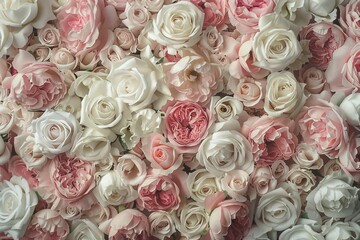 Pastel Rose Bouquet Texture for Romantic Background
