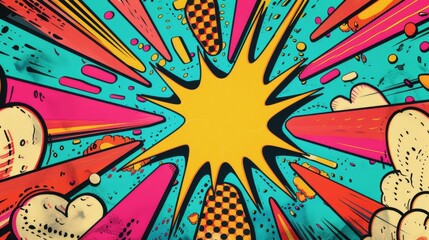Take a trip down memory lane with this funky Retro Pop Art Explosion backdrop