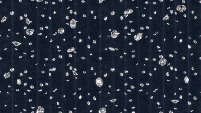 Wedding Diamond gemstones loop tile background falling. This wallpaper is loopable and tileable.