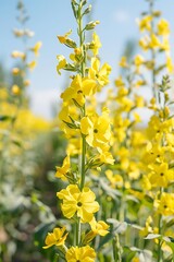 A close-up image of a rapeseed landscape