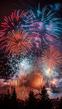 Night sky fireworks festival image