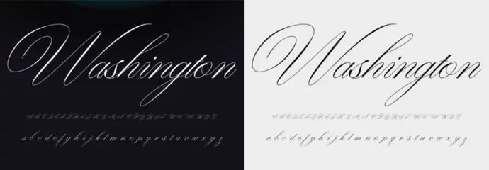 Fotobehang signature Font Calligraphy Logotype Script Brush Font Type Font lettering handwritten © master