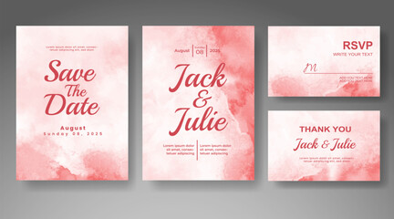 Wedding invitation with abstract watercolor background