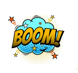 Boom comic text speech bubble expression