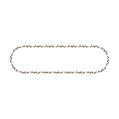 Fototapeta premium Grunge frame rectangle wave outline elongated texture element border shape icon, decorative doodle for design in vector illustration
