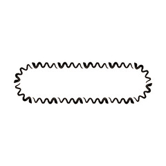 Grunge frame rectangle wave outline elongated texture element border shape icon, decorative doodle for design in vector illustration