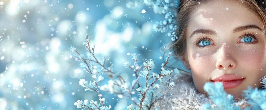 Beautiful Young Woman Relax Work, Background Banner HD