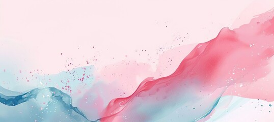 Lovely pink and light blue abstract illustration, watercolor