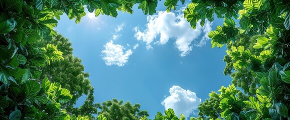 Clouds Bottom Heart Trees, Background Banner HD