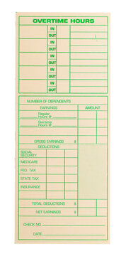 Overtime Punch Card