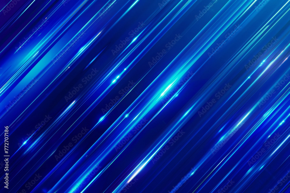 Poster diagonal light shiny lines, blue abstract background