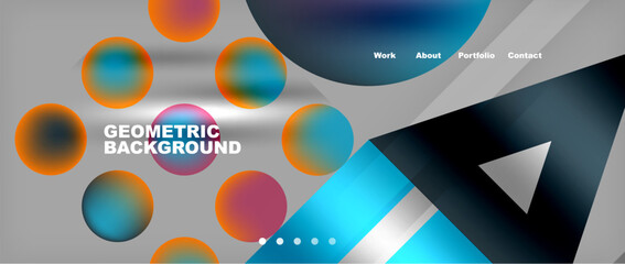 Various colorful geometric shapes abstract web template with gradients and light blur effects. Vector Illustration For Wallpaper, Banner, Background, Card, Book Illustration, landing page