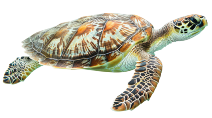 Sea turtle isolated on transparent background
