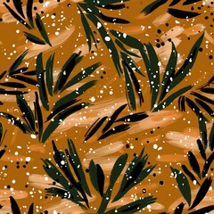 seamless pattern abstract background with leaves