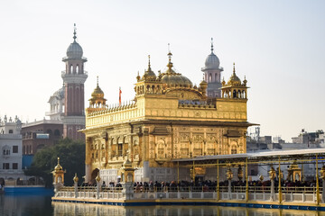 Beautiful view of Golden Temple - Harmandir Sahib in Amritsar, Punjab, India, Famous indian sikh...
