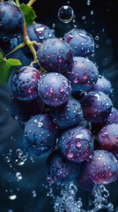 Real grapes seamless background