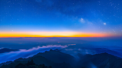 natural scenery with a beautiful night sky