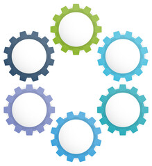 Circle diagram with six gears