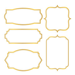 Set of Golden vintage Frames, golden traditional border set, elegant, premium and modern frames Vector