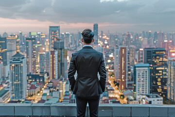 The Ultimate Businessman's View from the Rooftop - Power, Vision, and Success Captured