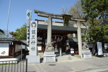Tuinposter 護王神社　境内入口の石碑と鳥居　京都市上京区 © ogurisu